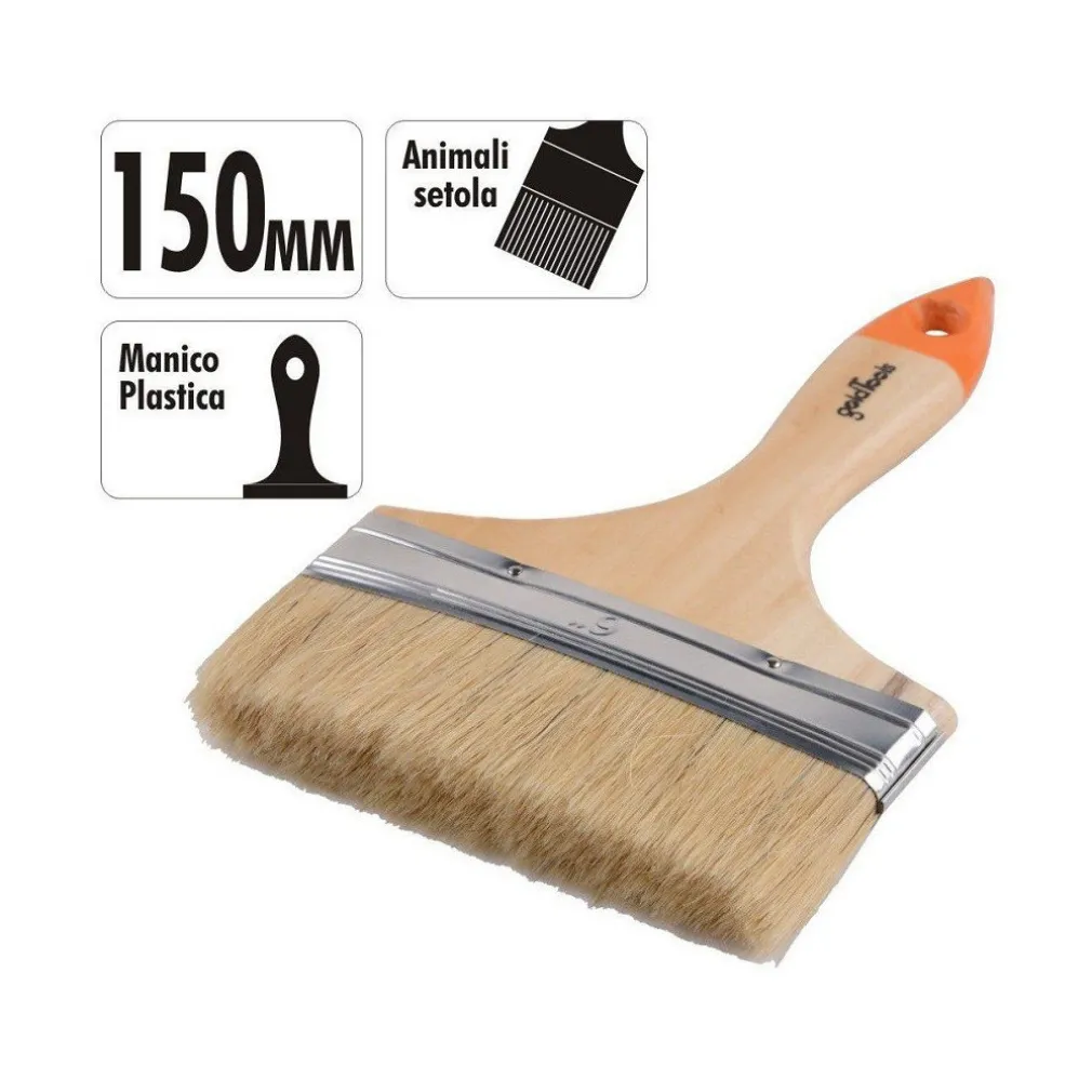 PENNELLO PIATTO DA 6" 150 MM PENNELLESSA PER PITTURA VERNICIARE DIPINGERE 90268