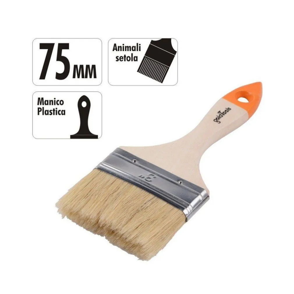 PENNELLO PIATTO DA 3" 75MM PENNELLESSA PER PITTURA VERNICIARE DIPINGERE 90265