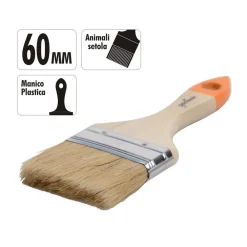 PENNELLO PIATTO DA 2.5" 60MM PENNELLESSA PER PITTURA VERNICIARE DIPINGERE 90264