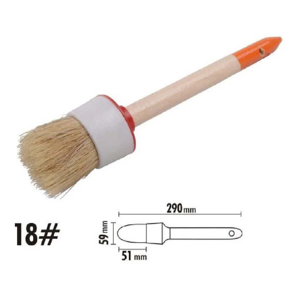 PENNELLO PITTURA MANIGLIA IN LEGNO SETOLE NATURALI A TESTA TONDA 51MM 18" 90297