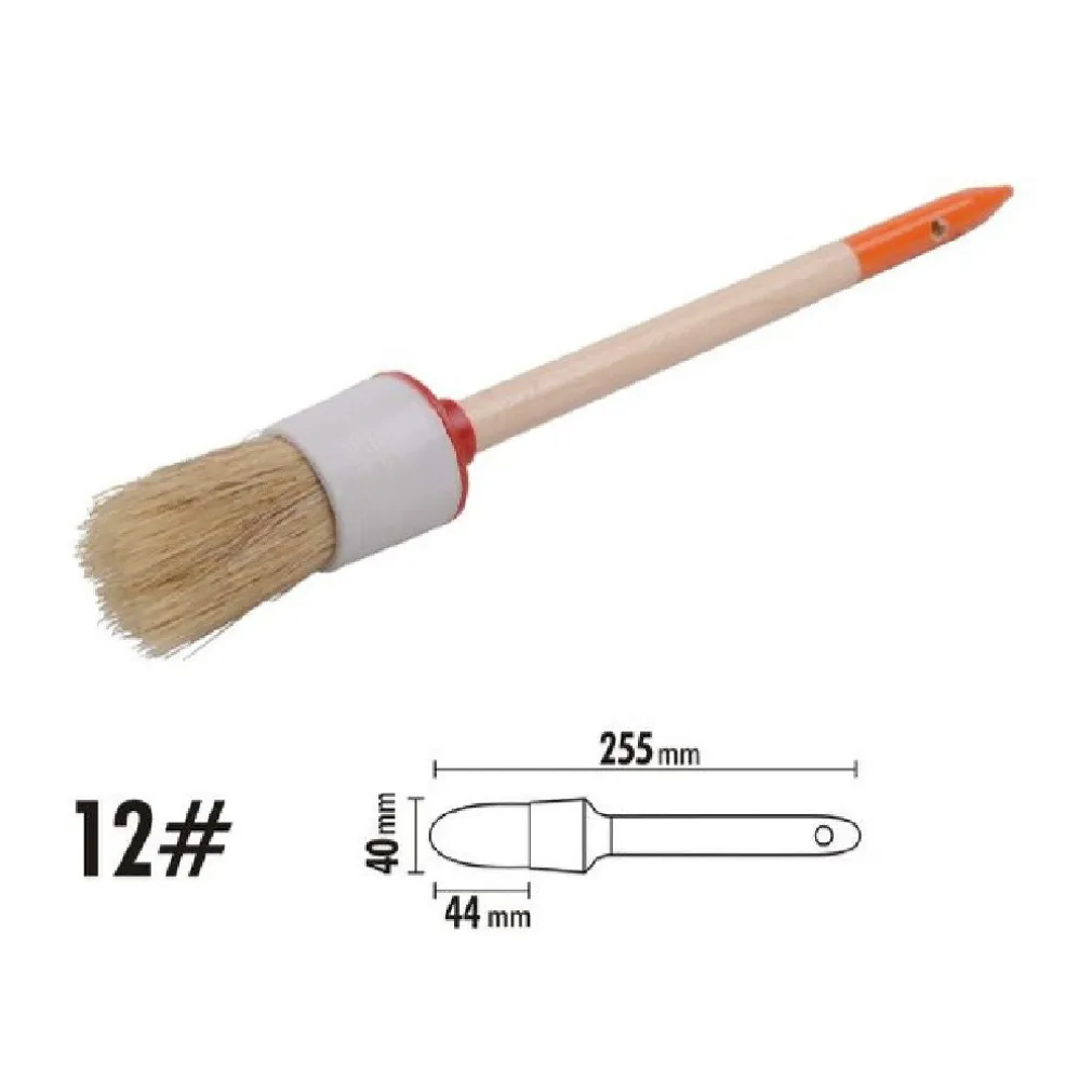 PENNELLO PITTURA MANIGLIA IN LEGNO SETOLE NATURALI A TESTA TONDA 44 MM 12" 90294