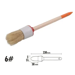PENNELLO PITTURA MANIGLIA IN LEGNO SETOLE NATURALI A TESTA TONDA 38 MM 6" 90291