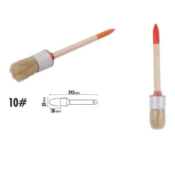 PENNELLO PITTURA MANIGLIA IN LEGNO SETOLE NATURALI A TESTA TONDA 38 MM 10" 90293