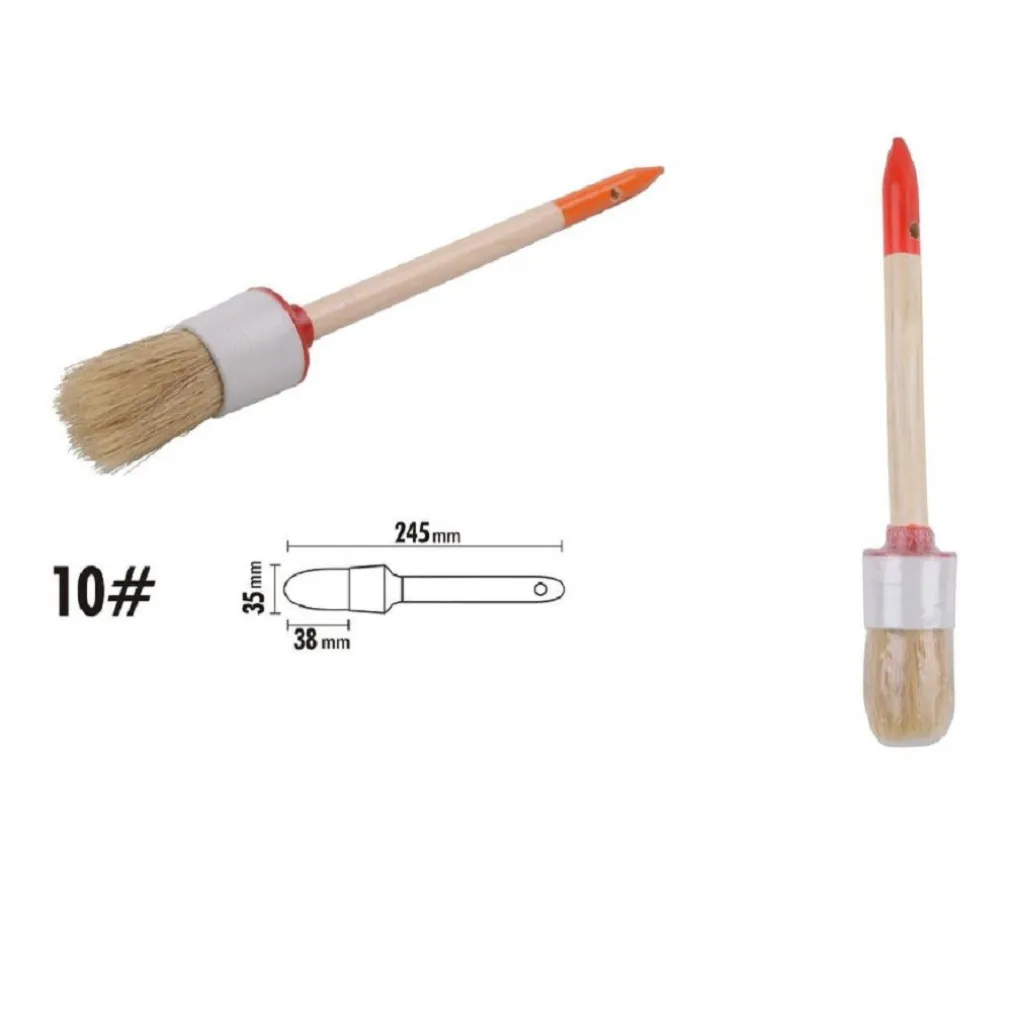 PENNELLO PITTURA MANIGLIA IN LEGNO SETOLE NATURALI A TESTA TONDA 38 MM 10" 90293
