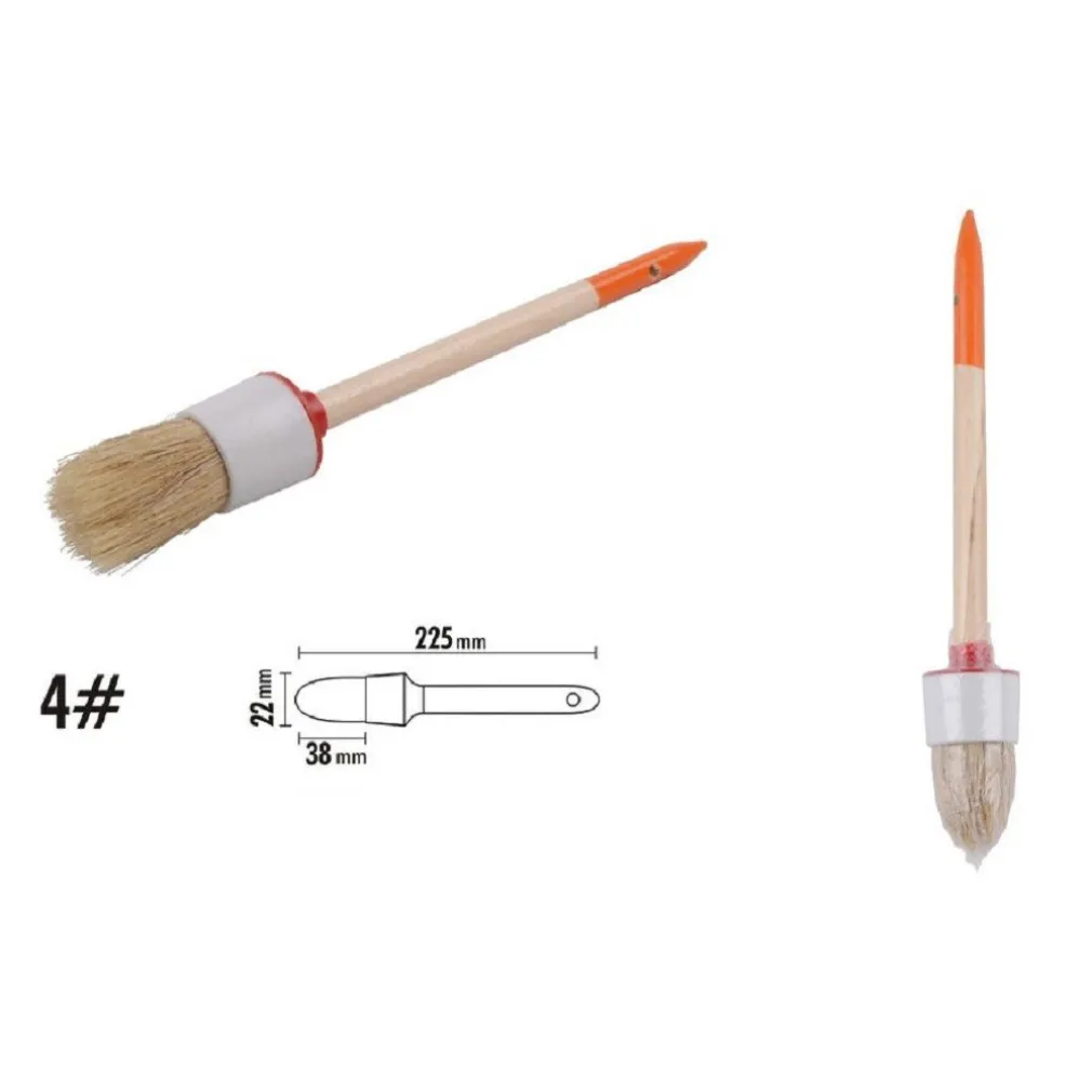 PENNELLO PITTURA MANIGLIA IN LEGNO SETOLE NATURALI A TESTA TONDA 38MM 4" 90290