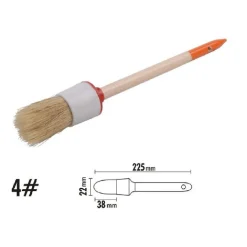 PENNELLO PITTURA MANIGLIA IN LEGNO SETOLE NATURALI A TESTA TONDA 38MM 4" 90290