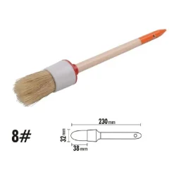 PENNELLO PITTURA MANIGLIA IN LEGNO SETOLE NATURALI A TESTA TONDA 38 MM 8" 90292