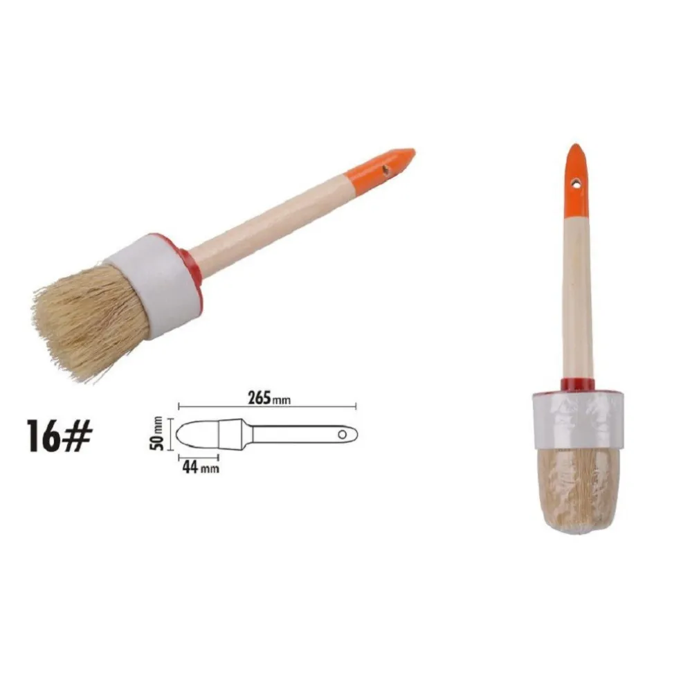 PENNELLO PITTURA MANIGLIA IN LEGNO SETOLE NATURALI A TESTA TONDA 44 MM 16" 90296