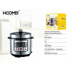 PENTOLA A PRESSIONE ELETTRICA MULTIFUNZIONE 900W 5LT ANTIADERENTE 12 COTTURE