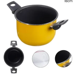 PENTOLA CON MANICI ANTIADERENTE ACCESSORI PER CUCINARE CM 14 COLORI ASSORTITI