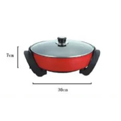 PENTOLA ELETTRICA PADELLA QUADRATA ANTIADERENTE 30CM 1500WATT CASSERUOLA TX-9810