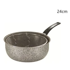 PENTOLA FRIGGITRICE IN ALLUMINIO RIVESTIMENTO ANTIADERENTE DA 24 CM CON MANICO 036640M