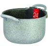 PENTOLA IN ALLUMINIO ANTIADERENTE GRIGIO PIETRA DA 24 CM CON 2 MANICI A TUBO 044300M
