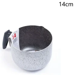 PENTOLINO BOLLILATTE ANTIADERENTE Ø 14 CM CON MANICO NERO UTENSILE PER CUCINA 056167