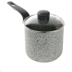 PENTOLINO BOLLILATTE CON RIVESTIMENTO ANTIADERENTE COPERCHIO IN VETRO 12 CM 044997M