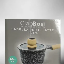 PENTOLINO PADELLA LATTE PENTOLA BOLLILATTE CON MANICO COPERCHIO 16CM 1,2LT T-9475