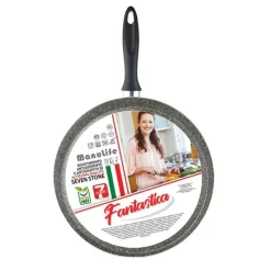 PIASTRA TONDA LISCIA PADELLA CUCINA ANTIADERENTE ANTIGRAFFIO A 7 STRATI DA 34 CM 045000M