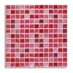 PIASTRELLA 3D MOSAICO MATTONELLA PARETE RITAGLIABILI MURALI ADESIVI 30X30CM ROSA