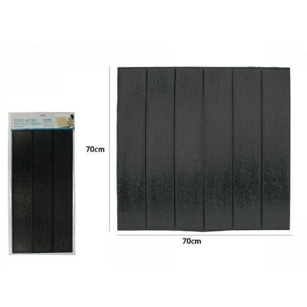 PIASTRELLA MATTONELLA 3D ADESIVO PARETE MURO PANNELLO 70X70CM LEGNO NERO 71103