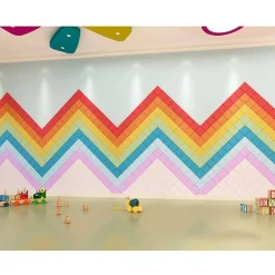 PIASTRELLE ADESIVE MURALI 3D IN ECOPELLE ANTI COLLISIONE MORBIDA PANNELLI 30X30