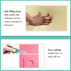 PIASTRELLE ADESIVE MURALI 3D IN ECOPELLE ANTI COLLISIONE MORBIDA PANNELLI 30X30