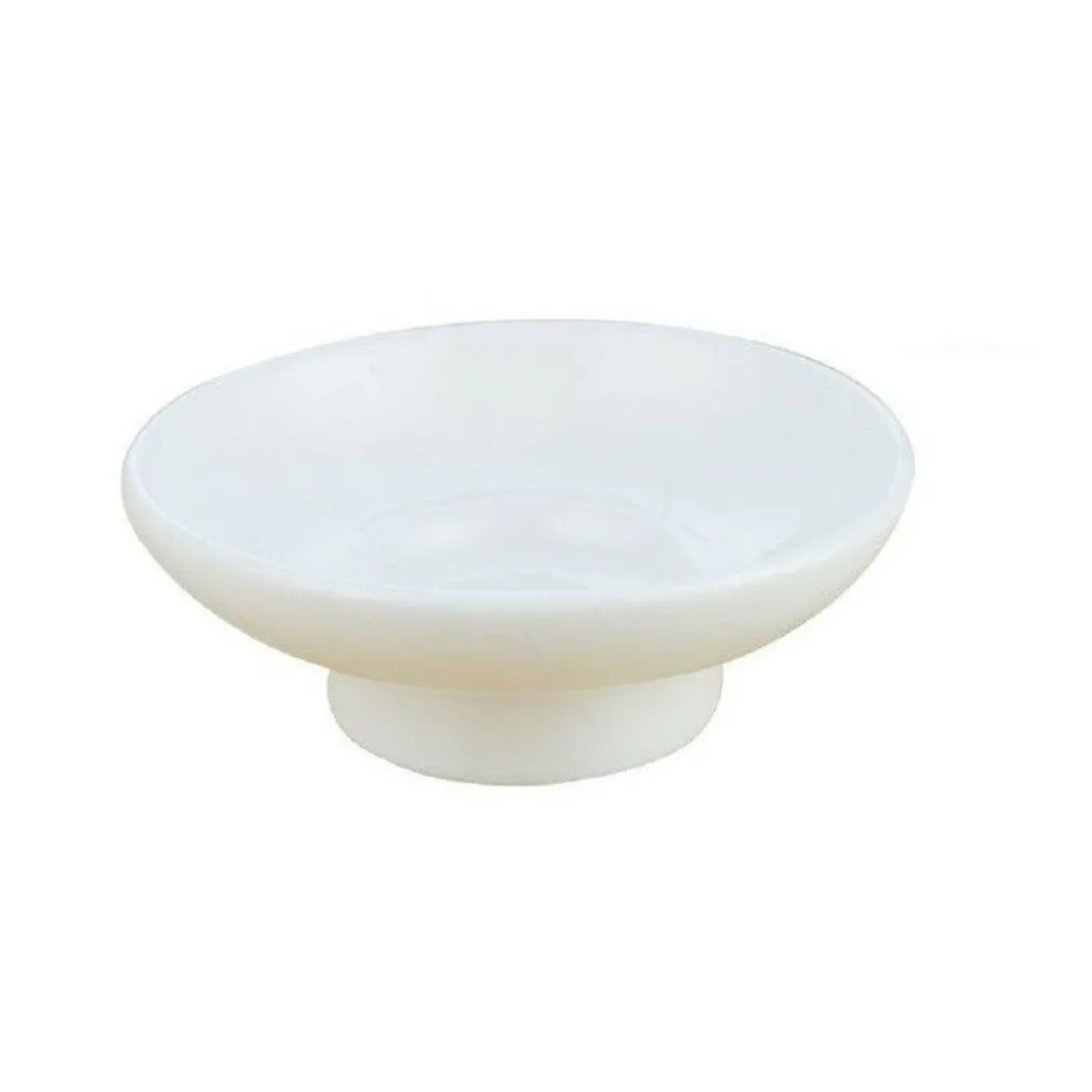 PIATTINO DI RICAMBIO PORTA SAPONE IN CERAMICA BIANCO TONDO BAGNO ACCESSORI 59345