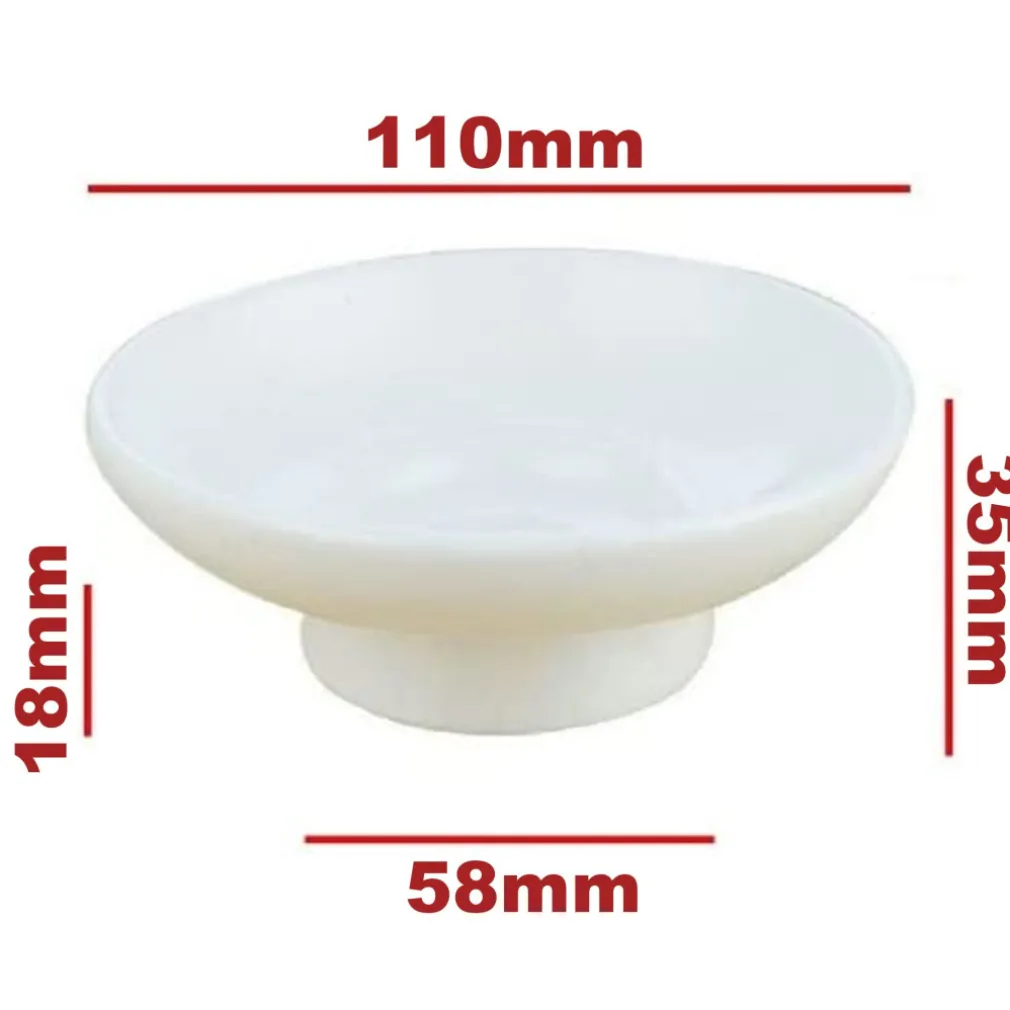 PIATTINO DI RICAMBIO PORTA SAPONE IN CERAMICA BIANCO TONDO BAGNO ACCESSORI 59345