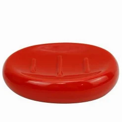 PIATTINO PER SAPONE CERAMICA ROSSO PORTASAPONETTA MODERNO ACCESSORIO BAGNO 79262