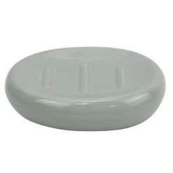 PIATTINO PER SAPONE CERAMICA GRIGIO PORTASAPONETTA MODERNO ACCESSORI BAGNO 79254