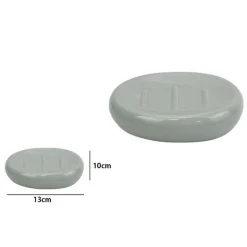 PIATTINO PER SAPONE CERAMICA GRIGIO PORTASAPONETTA MODERNO ACCESSORI BAGNO 79254