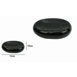 PIATTINO PER SAPONE CERAMICA NERA PORTA SAPONETTA MODERNO ACCESSORIO BAGNO 79250