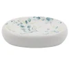 PIATTINO PER SAPONE DECORATO FIORI FOGLIE PORTA SAPONETTA ACCESSORIO BAGNO 87051