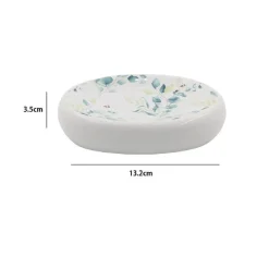PIATTINO PER SAPONE DECORATO FIORI FOGLIE PORTA SAPONETTA ACCESSORIO BAGNO 87051