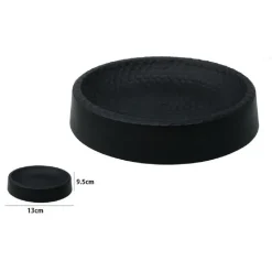 PIATTINO PER SAPONE DECORATO NERO PORTASAPONETTA MODERNO ACCESSORI BAGNO 79184