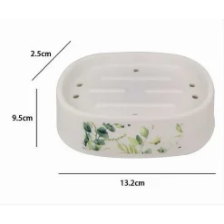 PIATTINO PER SAPONE PORTA SAPONETTA DECORATO FIORI FOGLIE ACCESSORIO BAGNO 87056