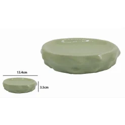 PIATTINO PER SAPONE PORTA SAPONETTA VERDE EFFETTO CACTUS ACCESSORIO BAGNO 79935