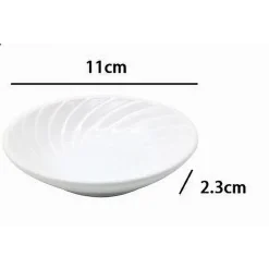 PIATTINO PORTA SAPONE SAPONETTA CERAMICA RIGATA SPIRALE BIANCO TONDO BAGNO 79959