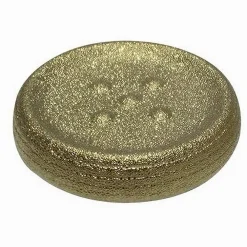 PIATTINO PORTA SAPONE SAPONETTA DORATO RIGATO ACCESSORIO ARREDO PER BAGNO 59936
