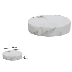 PIATTINO PORTA SAPONE SAPONETTA BAGNO ACCESSORIO ARREDO EFFETTO MARMO BIANCO 87831