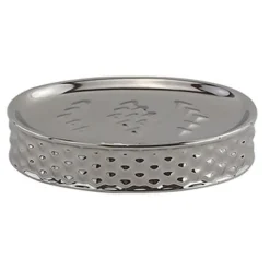 PIATTINO PORTA SAPONE SAPONETTA ACCESSORIO BAGNO SILVER CON EFFETTO CUORICINI 87819