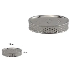 PIATTINO PORTA SAPONE SAPONETTA ACCESSORIO BAGNO SILVER CON EFFETTO CUORICINI 87819