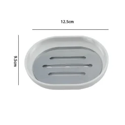 PIATTINO PORTA SAPONE SAPONETTA BIANCO SILVER ACCESSORI BAGNO 12.5X9.5 CM 69464