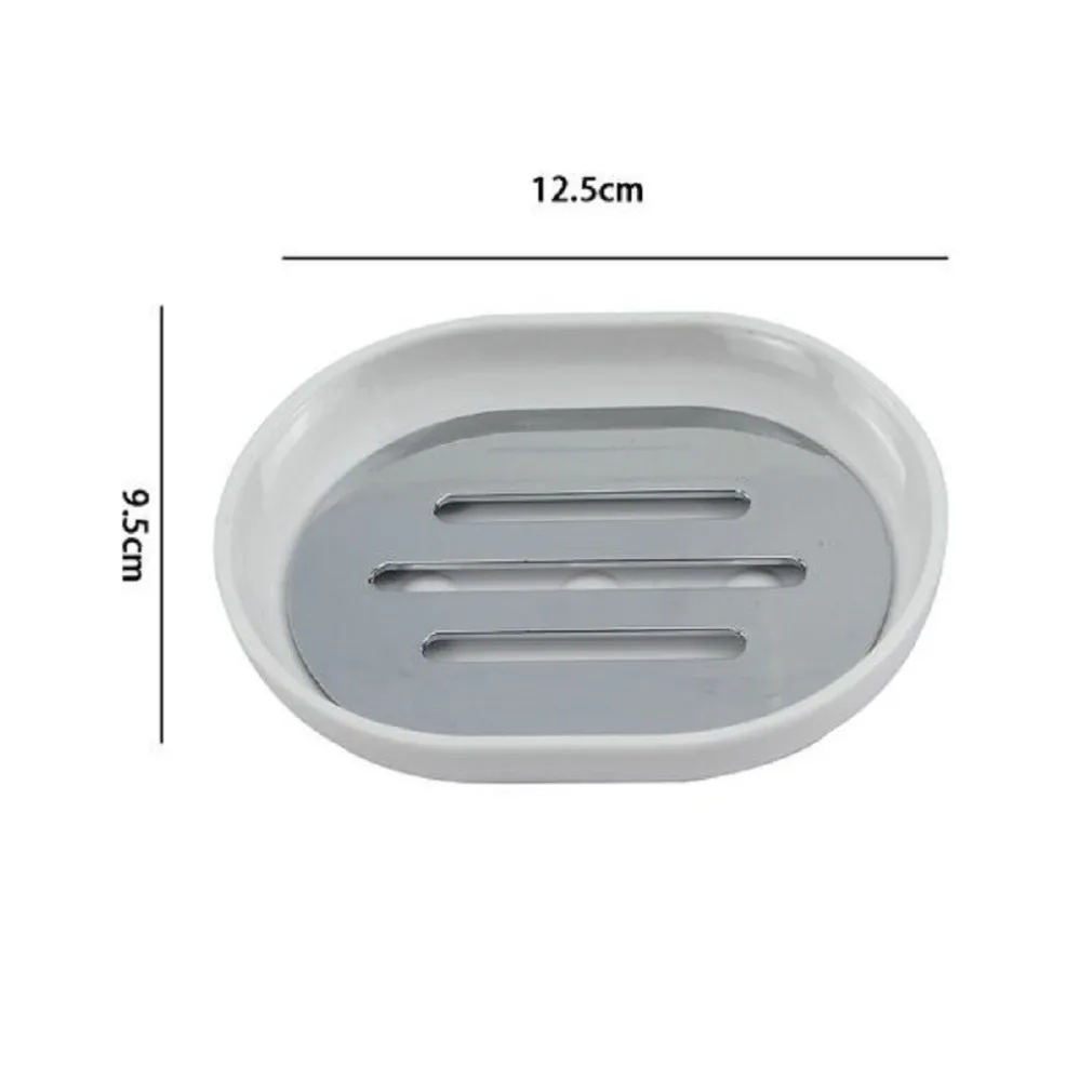 PIATTINO PORTA SAPONE SAPONETTA BIANCO SILVER ACCESSORI BAGNO 12.5X9.5 CM 69464