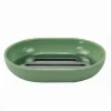 PIATTINO PORTA SAPONE SAPONETTA VERDE SILVER ACCESSORI BAGNO 12.5X9.5X2.5CM 79877