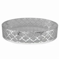 PIATTINO PORTA SAPONE SAPONETTA ACCESSORIO BAGNO ARGENTO STILE BARACCO ARREDO 59108