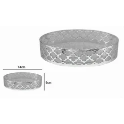 PIATTINO PORTA SAPONE SAPONETTA ACCESSORIO BAGNO ARGENTO STILE BARACCO ARREDO 59108