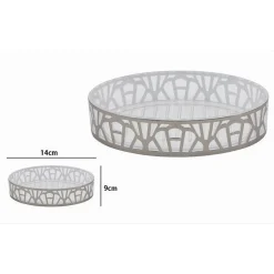 PIATTINO PORTA SAPONE SAPONETTA ACCESSORIO BAGNO ARGENTO STILE CONTEMPORANEO 59102