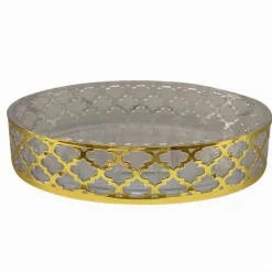 PIATTINO PORTA SAPONE SAPONETTA ACCESSORIO BAGNO ORO STILE BARACCO ARREDO 59105