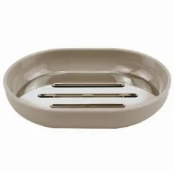 PIATTINO PORTA SAPONE SAPONETTA TORTORA SILVER ACCESSORI BAGNO 12.5X9.5 CM 69468