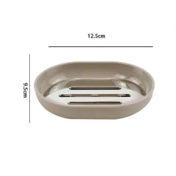 PIATTINO PORTA SAPONE SAPONETTA TORTORA SILVER ACCESSORI BAGNO 12.5X9.5 CM 69468